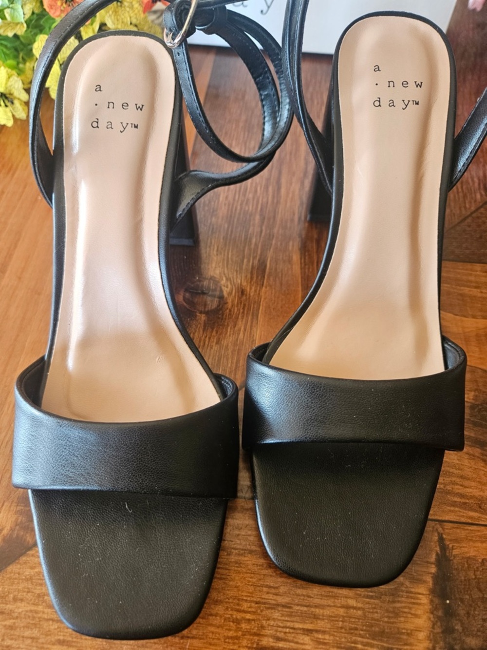 A New Day Black Strappy Block Heels - Picture 6 of 9